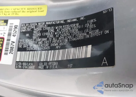 2014 Toyota Sienna Limited V6 7 Passenger from USA, damaged, VIN 5TDYK3DC1ES426495